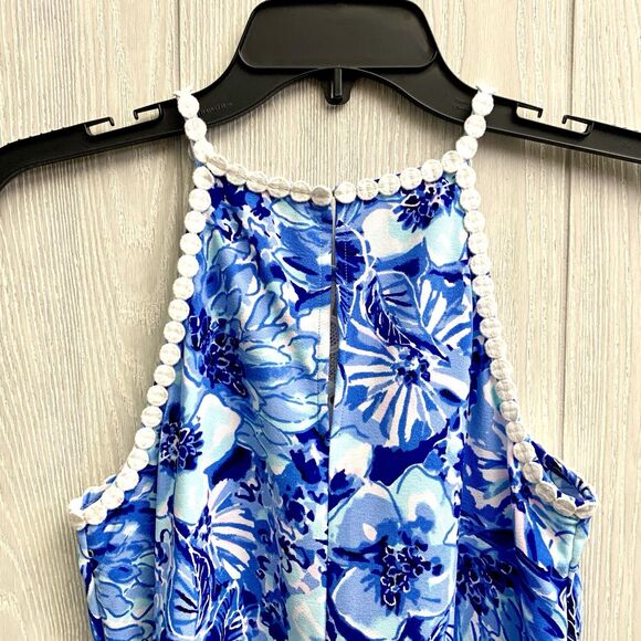 Lilly Pulitzer Blue Tank Mini Crochet Top Dress Size 00 - Picture 7 of 7